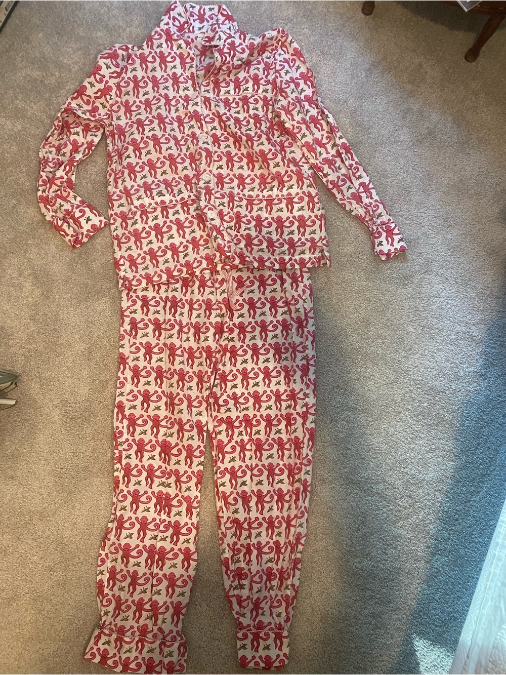 Roller Rabbit Pink and White Novelty Print Pajama Set